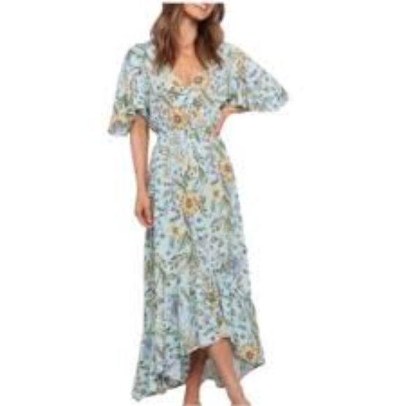 Abel The Label Maya Floral Smocked Midi Maxi Hi Lo Dress - Medium NWT - Picture 3 of 10